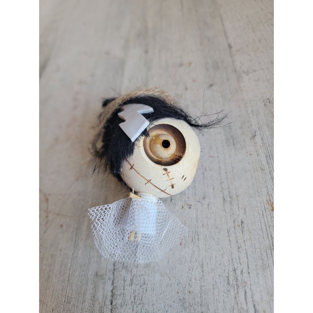 Pier 1 crazy head skeleton Frankenstein bride ornament‎ Halloween